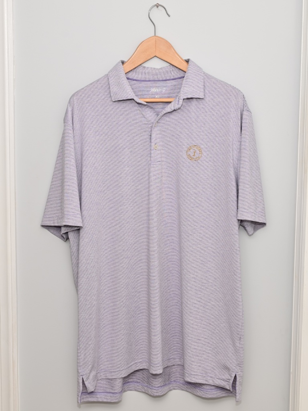 Men's Johnnie-O The Players Championship Golf Polo Size XL Purple Stripe